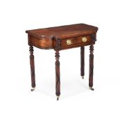 A REGENCY MAHOGANY AND FUSTIC MAHOGANY SIDE TABLEATTRIBUTED TO JAMES NEWTON