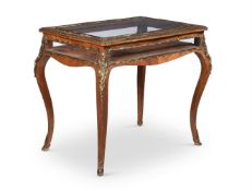 Y A ROSEWOOD AND ORMOLU MOUNTED BIJOUTERIE TABLE, IN LOUIS XV STYLE, LAST QUARTER 19TH CENTURY