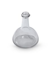 A CLEAR GLASS TRANSITIONAL SHAPE WINE BOTTLE, EARLY 18TH CENTURY