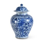 A LARGE PORCELAIN BLUE AND WHITE JAR AND COVERCHINESE, KANGXI, EARLY 18TH CENTURY