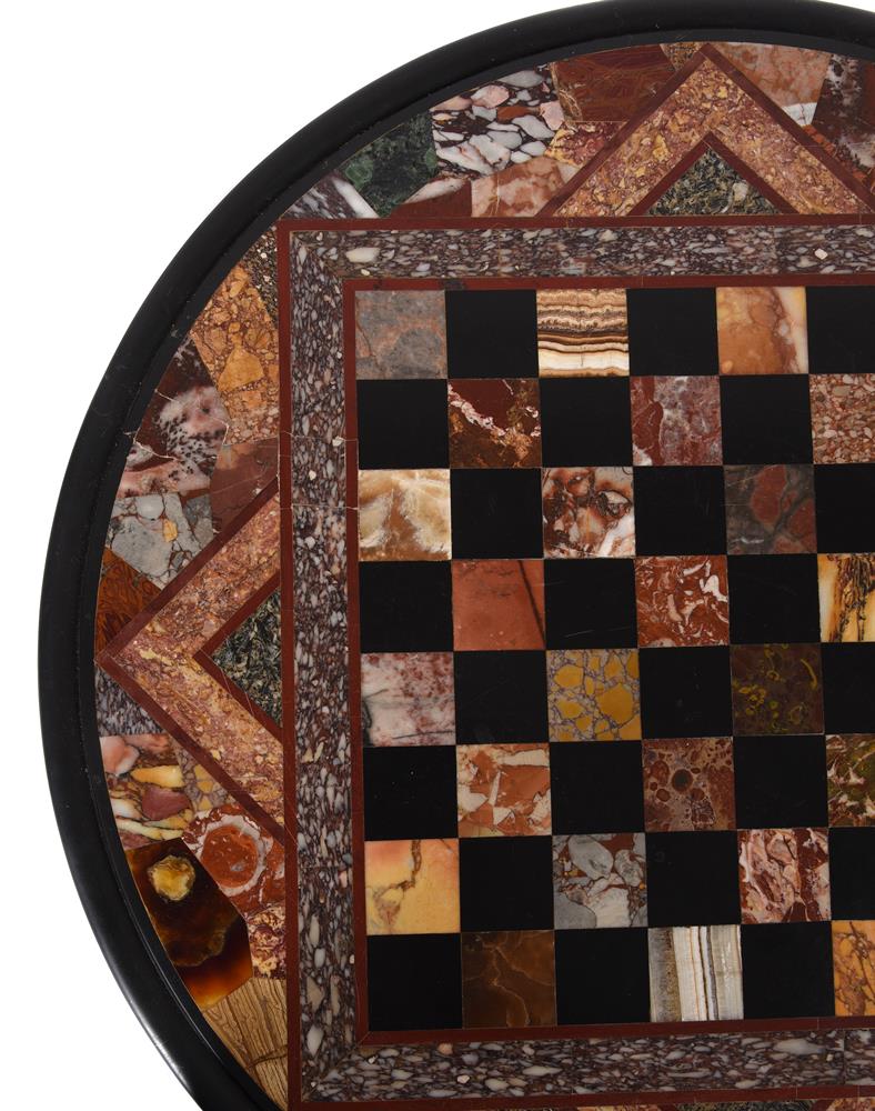 A 'GRAND TOUR' SPECIMEN MARBLE GAMES TABLE TOP, LATE 19TH CENTURY - Image 2 of 3