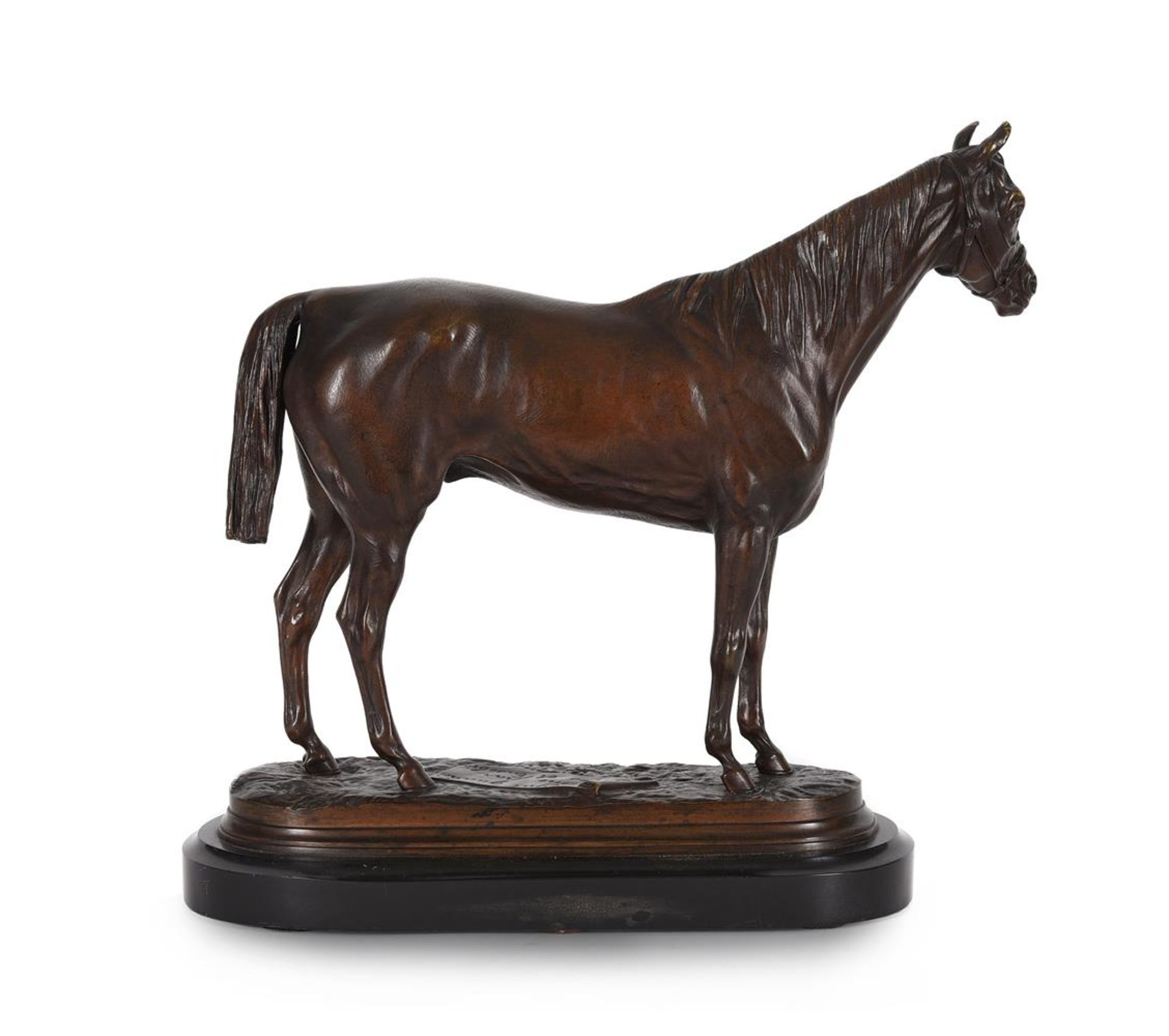 PIERRE LENORDEZ (1815-1892), AN EQUESTRIAN BRONZE OF THE STALLION ROYAL QUAND - Image 2 of 4