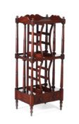 A GEORGE IV MAHOGANY THREE-TIER ETAGERE OR WHATNOT, BY GILLINGTONS, DUBLIN, CIRCA 1825