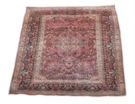 A SILK KHORASSAN RUG, CIRCA 1880, approximately 178 x 142cm