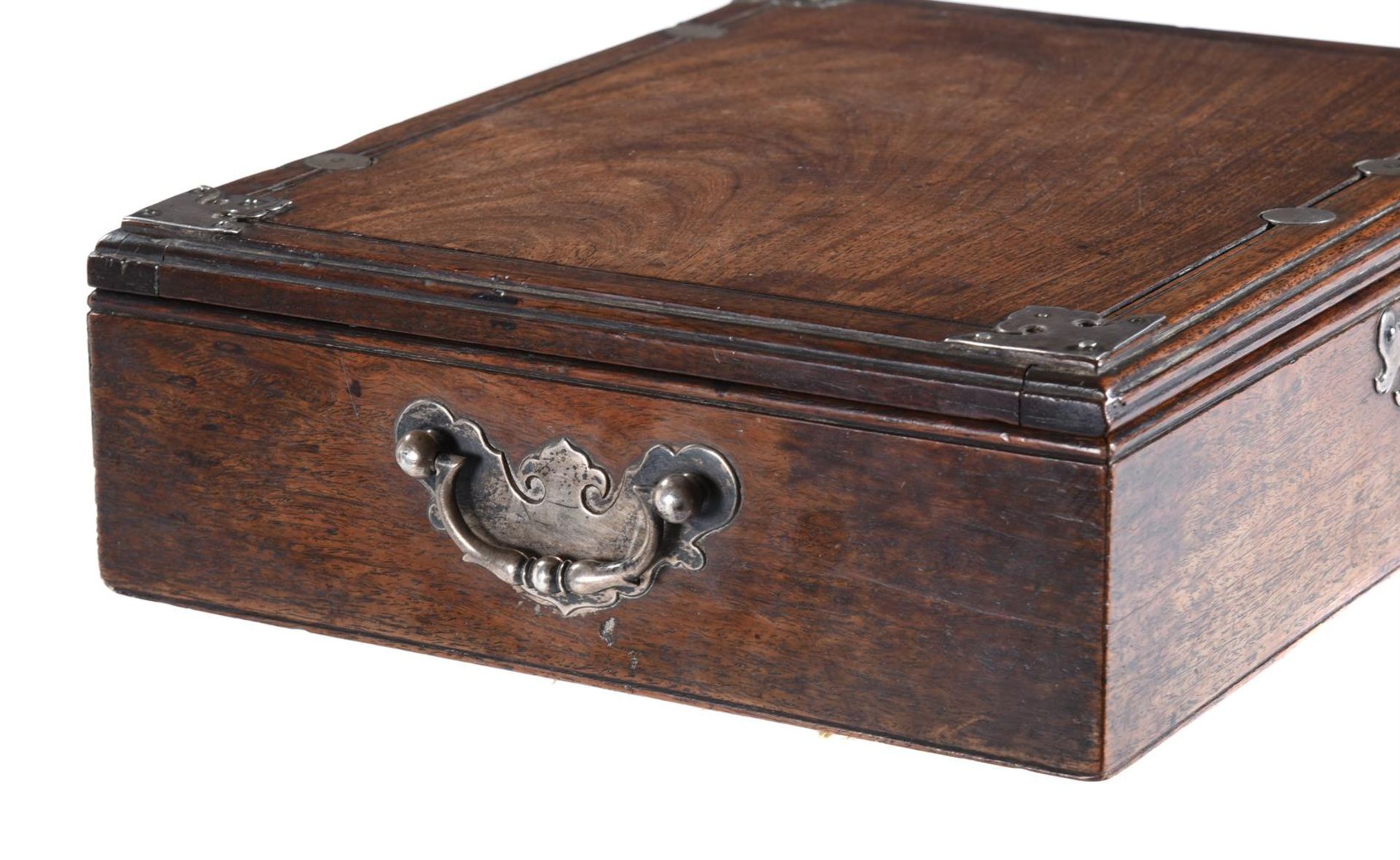 Y A CHINESE EXOTIC HARDWOOD AND PAKTONG MOUNTED DOCUMENT BOX, 18TH CENTURY - Image 2 of 4