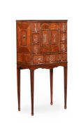 Y A GEORGE III SATINWOOD AND ROSEWOOD CABINET ON STAND, ATTRIBUTED TO INCE & MAYHEW, CIRCA 1780