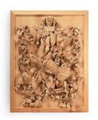 A LARGE CARVED LIMEWOOD CARVING, BY SHANE RAVEN, IN THE MANNER OF GRINLING GIBBONS, CIRCA 1999