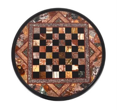 A 'GRAND TOUR' SPECIMEN MARBLE GAMES TABLE TOP, LATE 19TH CENTURY
