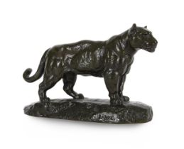 ANTOINE-LOUIS BARYE (1795-1875), A BARBEDIENNE ANIMALIER BRONZE OF A JAGUAR