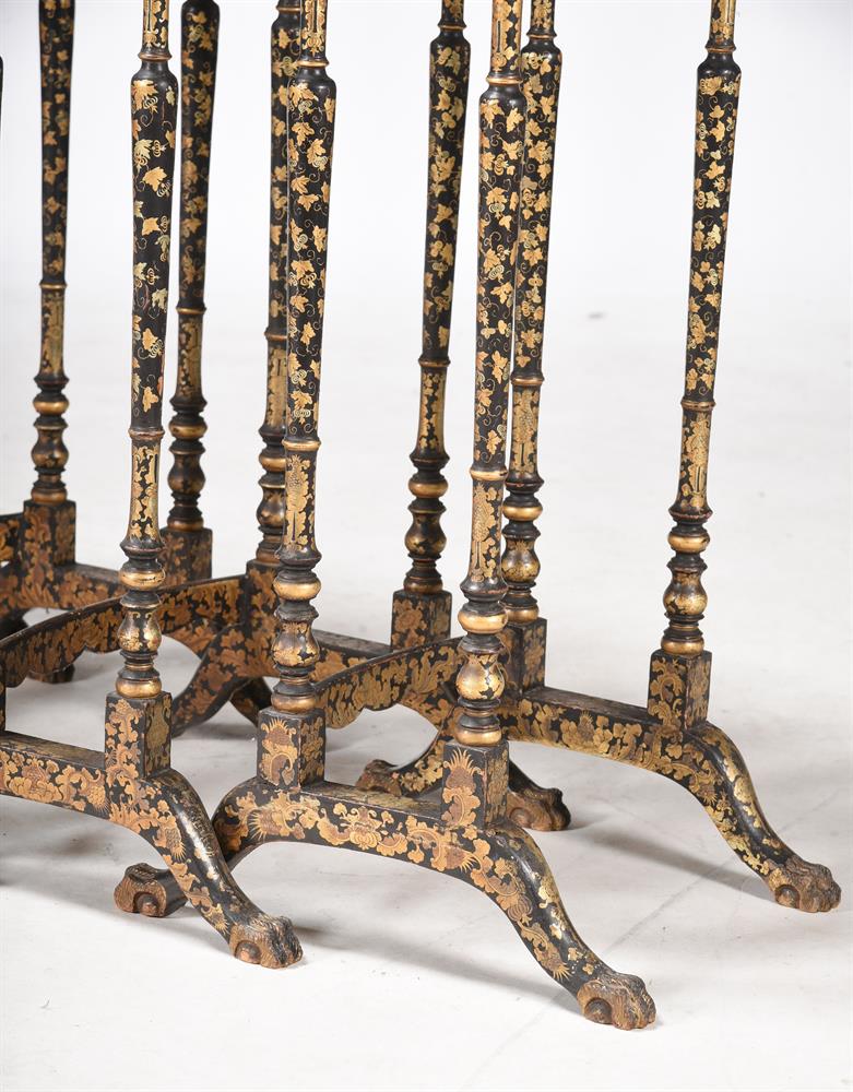 A SET OF FOUR CHINESE EXPORT BLACK AND GILT LACQUER QUARTETTO TABLES, CIRCA 1820 - Image 5 of 5