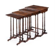 Y A SET OF REGENCY ROSEWOOD QUARTETTO TABLES, EARLY 19TH CENTURY