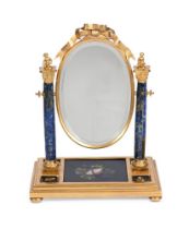 AN ITALIAN ORMOLU AND PIETRA DURA TABLE MIRROR, POSSIBLY FLORENCE, CIRCA 1860-1880