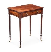 Y A LATE GEORGE III MAHOGANY AND EBONY BANDED 'CHAMBER' TABLE, ATTRIBUTED TO GILLOWS, CIRCA 1810