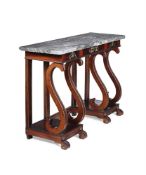 A REGENCY MAHOGANY AND GILT BRASS MOUNTED CONSOLE OR HALL TABLE, CIRCA 1820