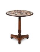 Y A ROSEWOOD AND SPECIMEN MARBLE TOPPED TABLE, THE TABLE CIRCA 1825, THE MARBLE 19TH CENTURY