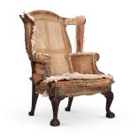 A GEORGE II MAHOGANY WING BACK ARMCHAIR, CIRCA 1740