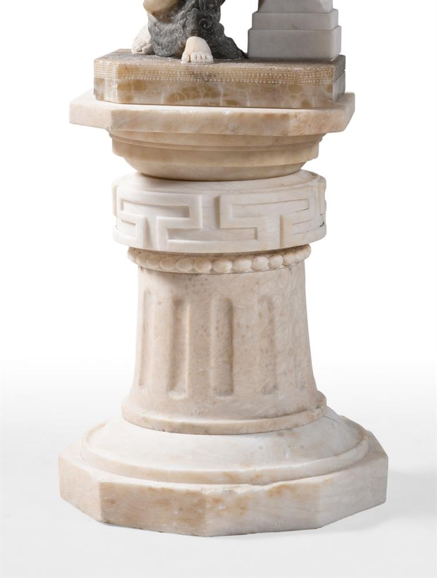 AN ITALIAN ALABASTER MAIDEN LAMP WITH STAND, LATE 19TH OR EARLY 20TH CENTURY - Image 8 of 8