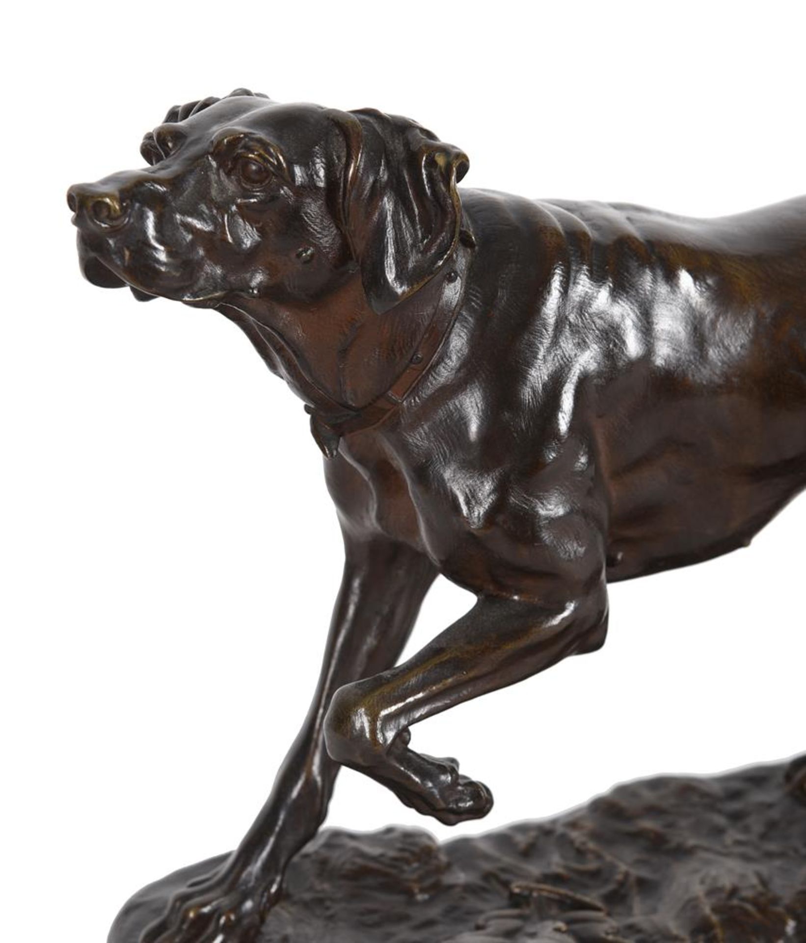 JULES MOIGNIEZ (1835-1894), AN ANIMALIER BRONZE OF A HUNTING DOG, FRENCH, LATE 19TH CENTURY - Bild 4 aus 4