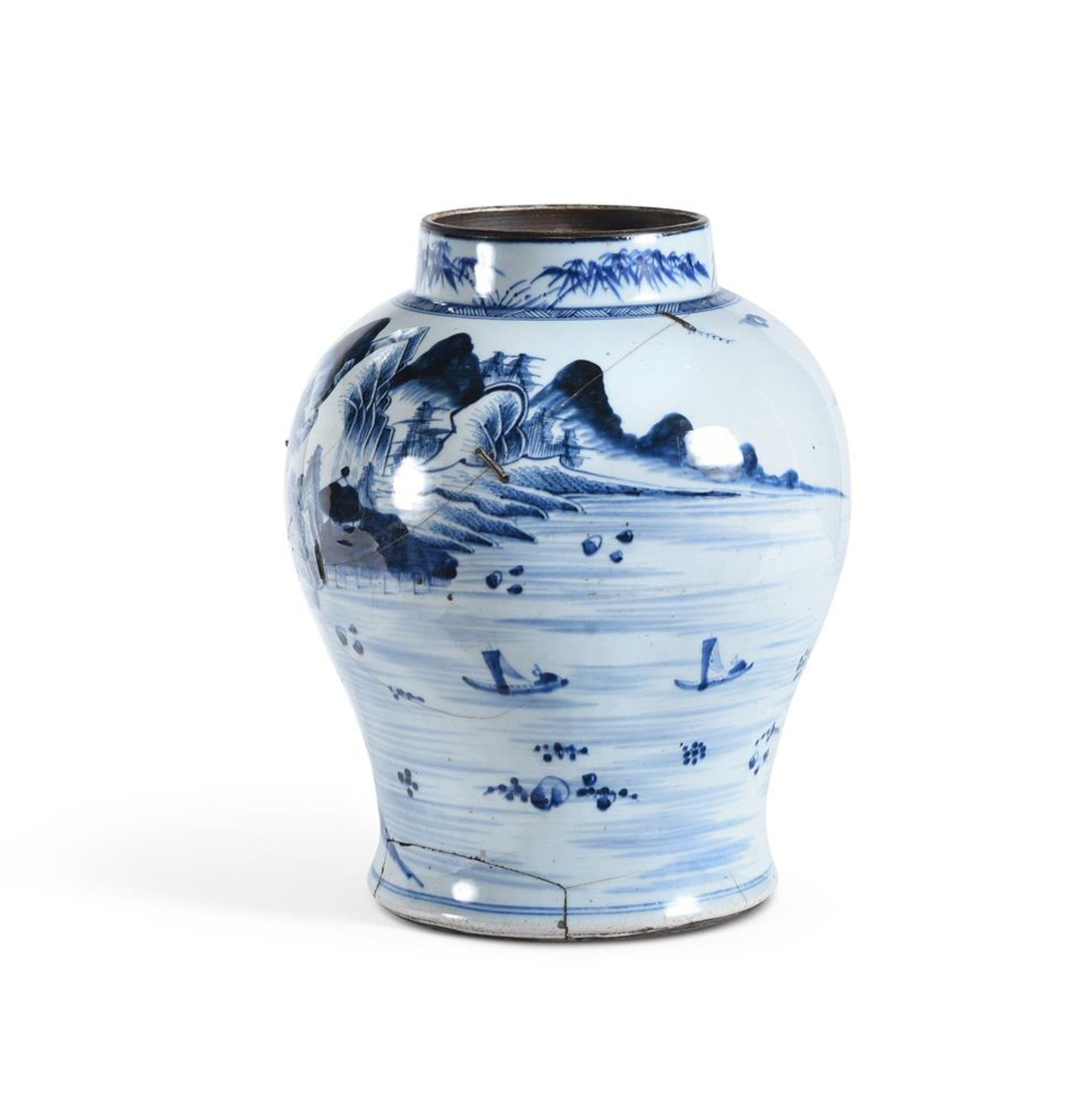 A BLUE AND WHITE PORCELAIN VASE, CHINESE, 18TH CENTURY - Image 2 of 2
