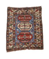 A CAUCASIAN KAZAK RUG, CIRCA 1900, approximately 146 x 115cm