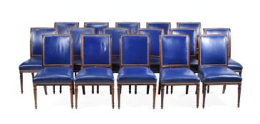 Y A SET OF EIGHTEEN VICTORIAN ROSEWOOD DINING CHAIRS, IN THE MANNER OF HOLLAND & SONS, CIRCA 1860