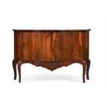Y A GEORGE III ROSEWOOD AND MARQUETRY COMMODE, IN THE MANNER OF INCE & MAYHEW, CIRCA 1775