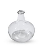 A CLEAR GLASS 'ONION' WINE BOTTLE, EARLY 18TH CENTURY