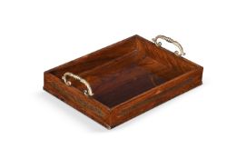 Y A REGENCY ROSEWOOD AND BRASS MARQUETRY BOOK TRAY, CIRCA 1820