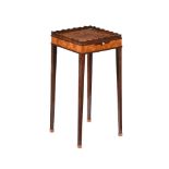 Y A GEORGE III SATINWOOD, ROSEWOOD AND BURR YEW URN STAND, CIRCA 1790