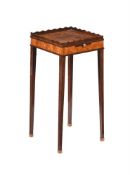 Y A GEORGE III SATINWOOD, ROSEWOOD AND BURR YEW URN STAND, CIRCA 1790