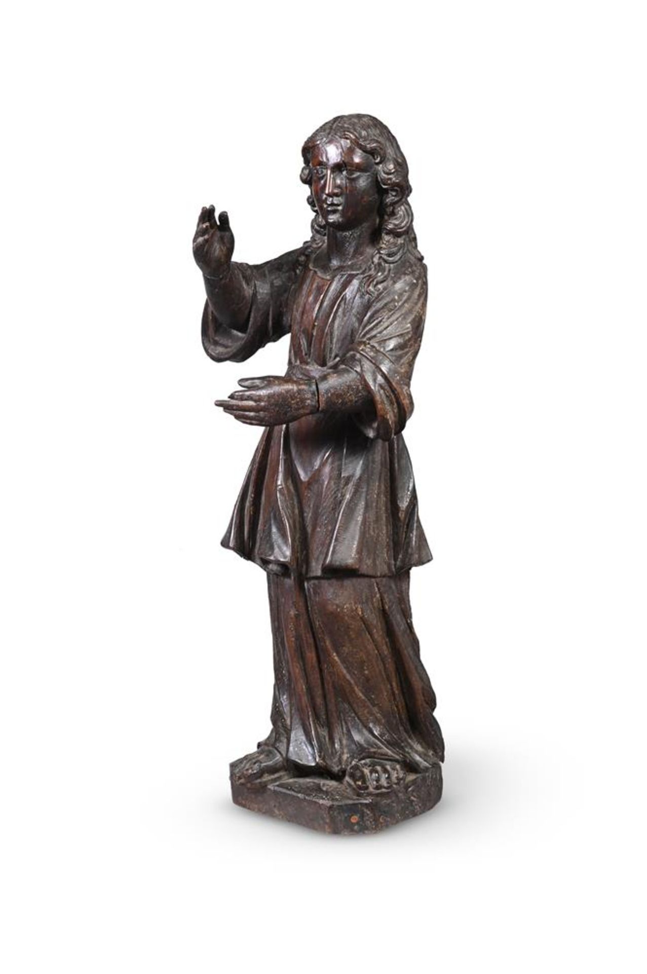 A NORTH EUROPEAN CARVED OAK FIGURE OF A SAINT OR AN APOSTLE, LATE 17TH OR EARLY 18TH CENTURY - Image 2 of 2