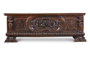 AN ITALIAN WALNUT CASSONE, LATE 16TH OR EARLY 17TH CENTURY