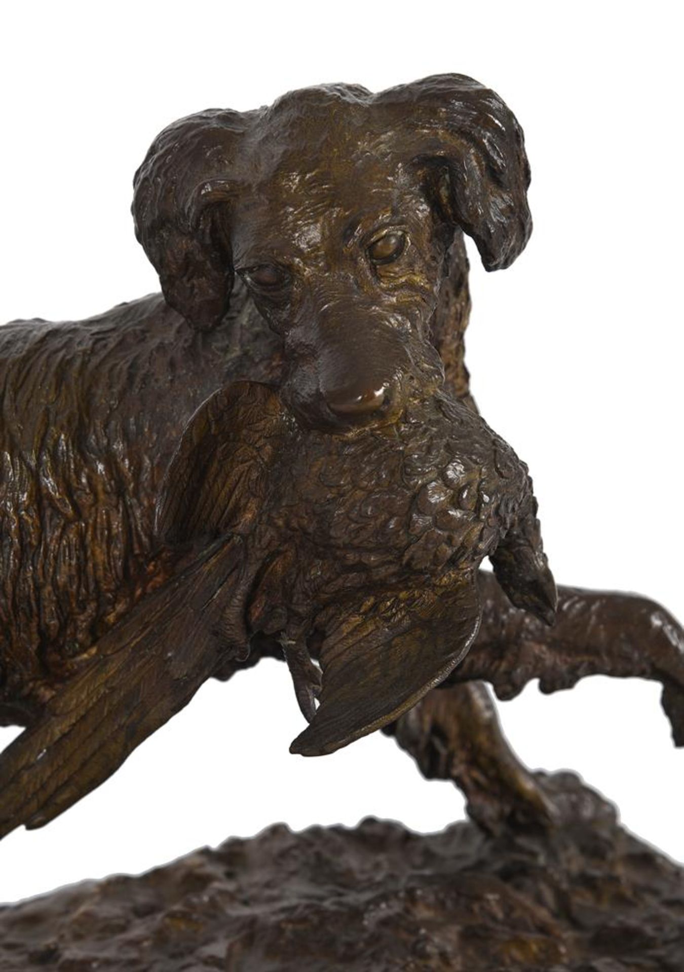 CHRISTOPHER FRATIN (1801-1864), AN ANIMALIER BRONZE OF A GAME DOG AND PHEASANT - Image 3 of 3