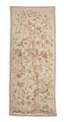 AN EMBROIDERED CREWEL WORK 'TREE OF LIFE' PANEL, EARLY 19TH CENTURY