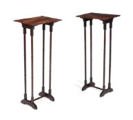 A PAIR OF UNUSUAL GEORGE III MAHOGANY WINE OR OCCASIONAL TABLES, CIRCA 1810
