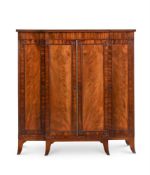 A REGENCY FIGURED MAHOGANY BREAKFRONT SIDE CABINET, ATTRIBUTED TO GILLOWS, CIRCA 1815
