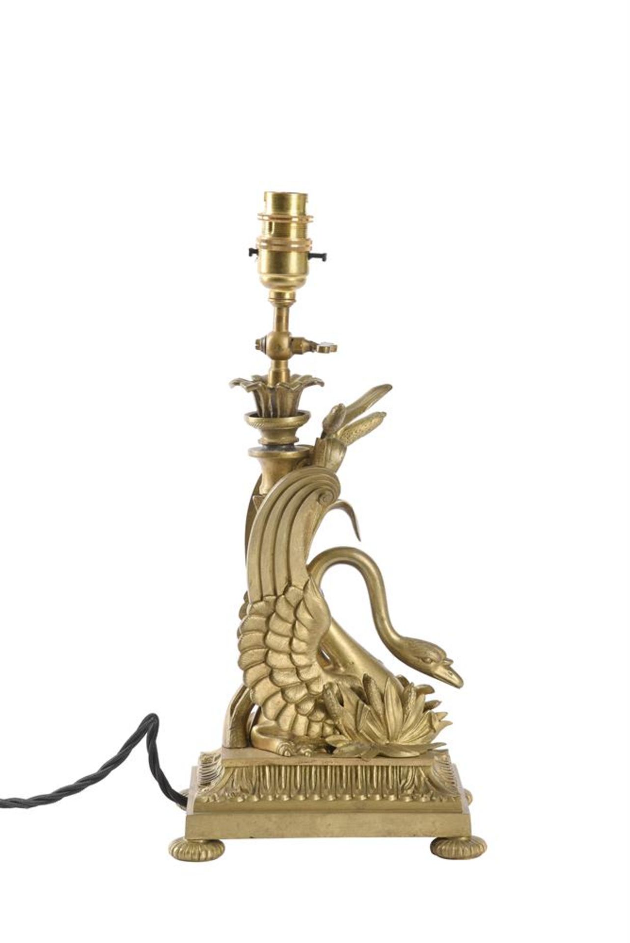 A BRONZE AND GILT BRONZE TABLE LAMP, PROBABLY FRENCH, MID 19TH CENTURY - Bild 5 aus 6