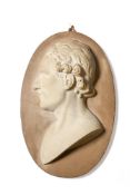A PLASTER RELIEF OF A GENTLEMAN IN PROFILE, ENGLISH, LATE 18TH OR EARLY 19TH CENTURY