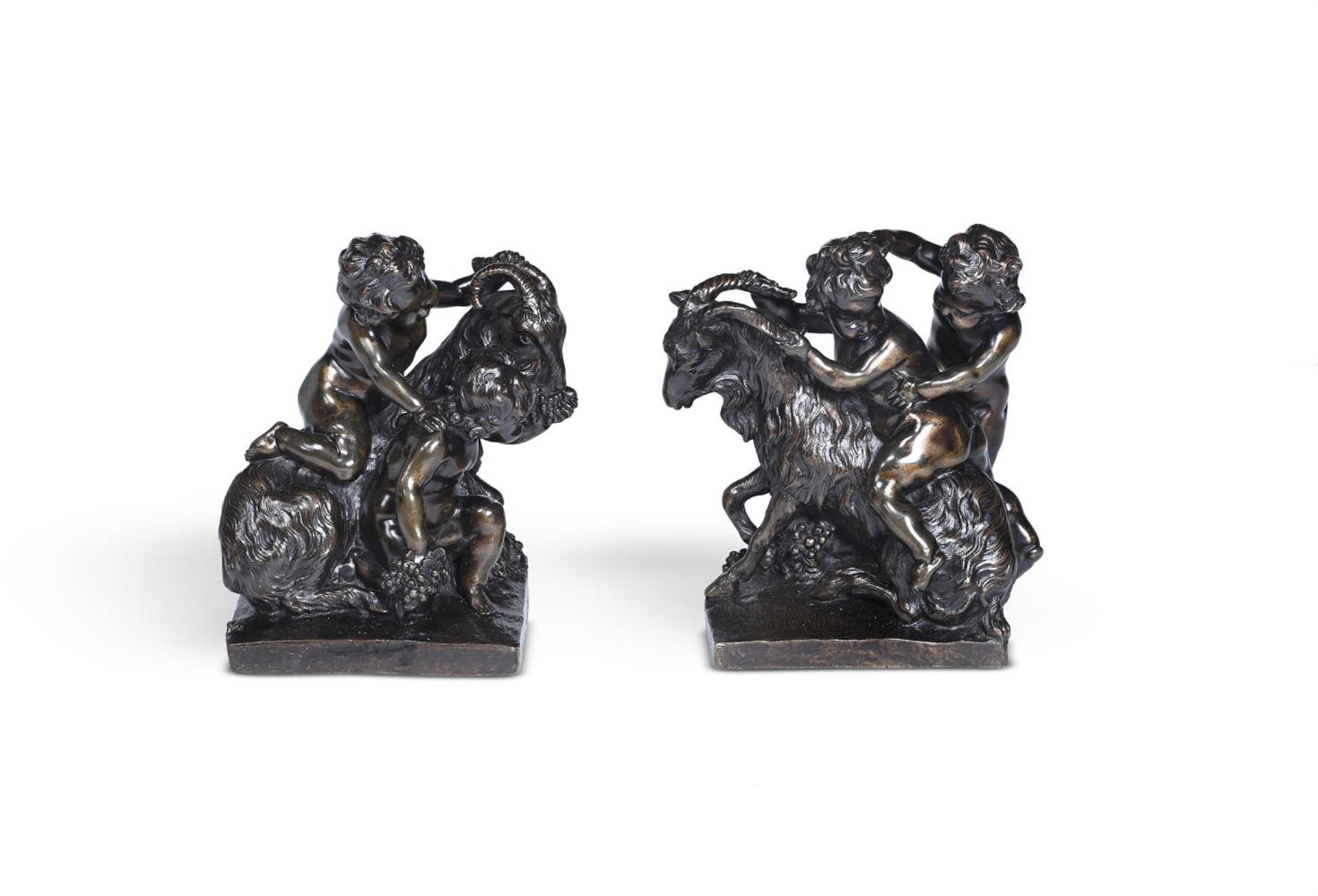 A PAIR OF FRENCH BRONZE CHERUB GROUPS, IN THE MANNER OF CLODION, 19TH CENTURY - Image 2 of 2