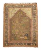 A SIOUF KASHAN PRAYER RUG, approximately 218 x 150cm