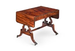 Y A REGENCY MAHOGANY AND ROSEWOOD CROSSBANDED SOFA TABLE, IN THE MANNER OF GILLOWS, CIRCA 1815