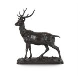 AFTER PIERRE-JULES MÊNE (1810-1879), AN ANIMALIER BRONZE OF A STAG, FRENCH, LATE 19TH CENTURY