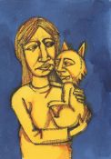 Labrona, Woman with Cat, 2023