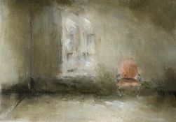 Jackie Almond, Pink Chair In Studio, 2023