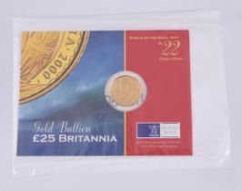 ELIZABETH II, GOLD BRITANNIA TWENTY-FIVE POUNDS 2000