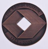 BRITISH MUSEUM, 250TH ANNIVERSARY 2003, BRONZE MEDAL BY JOHN MAINE