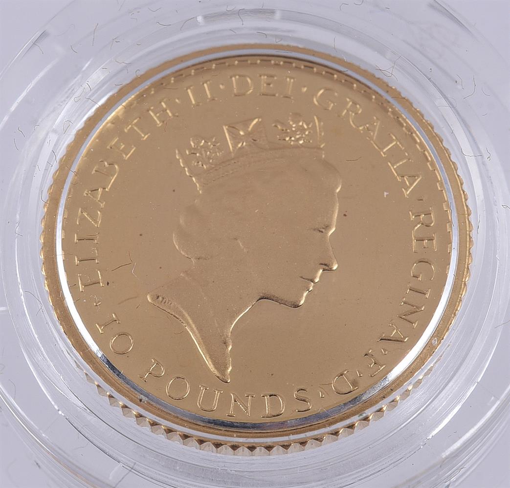 ELIZABETH II, BRITANNIA /10-OUNCE FINE GOLD PROOF TEN-POUNDS 1990 - Image 2 of 2