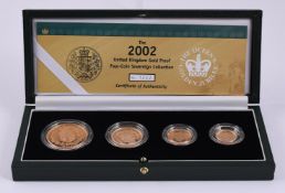 ELIZABETH II, GOLD PROOF SOVEREIGN FOUR COIN COLLECTION 2002, GOLDEN JUBILEE