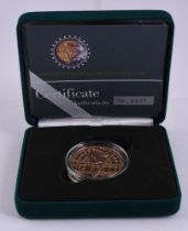 ELIZABTH II, GOLD PROOF FIVE-POUNDS 2001