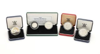 CHANNEL ISLANDS, SILVER PROOF COINS (5)